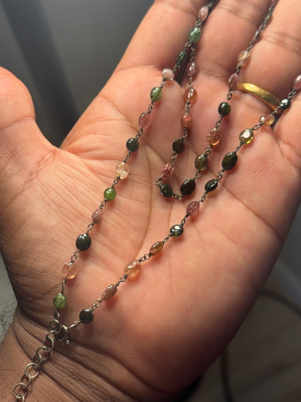Natural Multi-Color Kyanite Necklace 925 Sterling Silver 26-28" Pre-owned